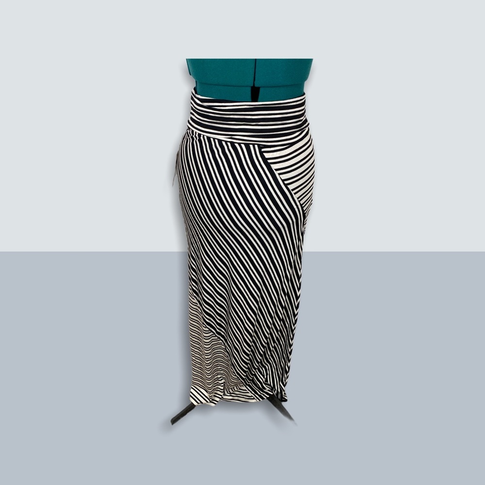 Joe.B Black And White Striped Maxi Skirt Skirt
